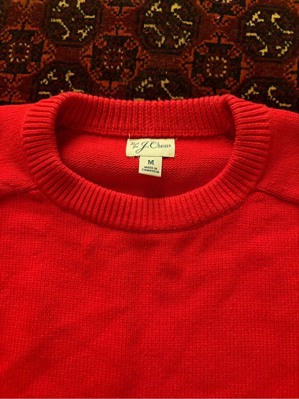 J. Crew Men's Crewneck Sweater in Bright Red